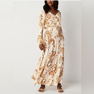 Floral Cream Maxi Dress